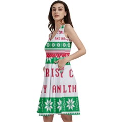 Merry Christmas Ya Filthy Animal Sleeveless V-neck Skater Dress With Pockets by Grandong