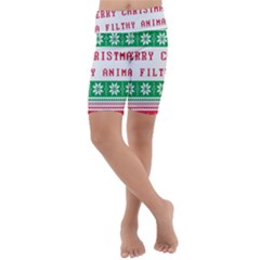 Merry Christmas Ya Filthy Animal Kids  Lightweight Velour Cropped Yoga Leggings by Grandong