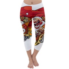 Funny Santa Claus Christmas Capri Winter Leggings  by Grandong