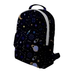 Starry Night  Space Constellations  Stars  Galaxy  Universe Graphic  Illustration Flap Pocket Backpack (large) by Grandong