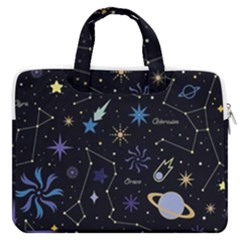 Starry Night  Space Constellations  Stars  Galaxy  Universe Graphic  Illustration Macbook Pro 13  Double Pocket Laptop Bag by Grandong