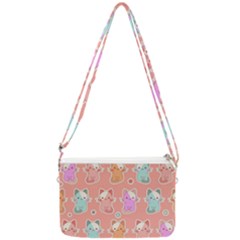 Cute Kawaii Kittens Seamless Pattern Double Gusset Crossbody Bag by Grandong