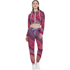 Stars Shimmering Galaxy Ocean Cropped Zip Up Lounge Set by Ravend