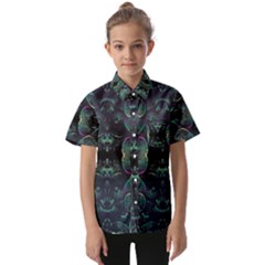 Background Pattern Mushrooms Kids  Short Sleeve Shirt by Ravend