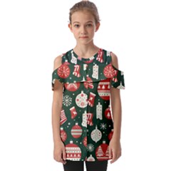 Christmas Decoration Winter Xmas Fold Over Open Sleeve Top by Vaneshop