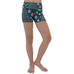 Tree Christmas Kids  Lightweight Velour Yoga Shorts by Vaneshop