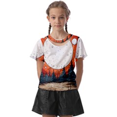 Moon Night Nature Dream Sky Kids  Front Cut T-shirt by Vaneshop