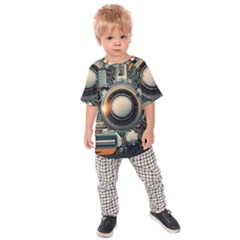 Illustrations Technology Robot Internet Processor Kids  Raglan T-shirt