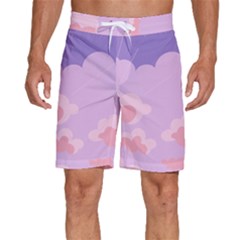 Sky Nature Sunset Clouds Space Fantasy Sunrise Men s Beach Shorts by Vaneshop