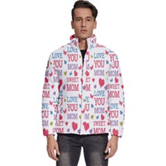 Love Mom Happy Mothers Day I Love Mom Graphic Men s Puffer Bubble Jacket Coat by Vaneshop