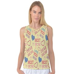 Love Mom Happy Mothers Day I Love Mom Graphic Pattern Women s Basketball Tank Top by Vaneshop