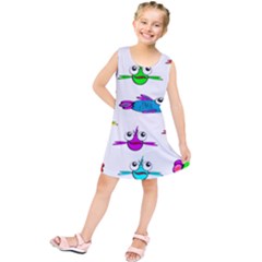 Fish Swim Cartoon Funnycute Kids  Tunic Dress by Sapixe