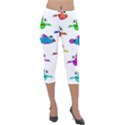 Fish Swim Cartoon Funnycute Lightweight Velour Capri Leggings  View1