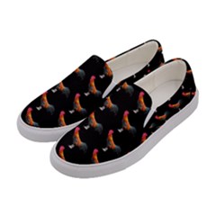 Background-pattern-chicken-fowl Women s Canvas Slip Ons by Amaryn4rt