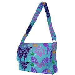 Butterfly Vector Background Full Print Messenger Bag (l) by Amaryn4rt