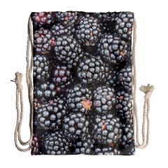 Blackberries-background-black-dark Drawstring Bag (large) by Amaryn4rt