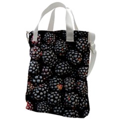 Blackberries-background-black-dark Canvas Messenger Bag by Amaryn4rt