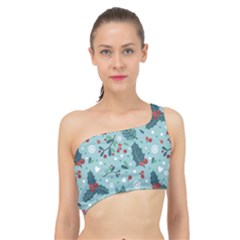 Seamless-pattern-with-berries-leaves Spliced Up Bikini Top  by Amaryn4rt