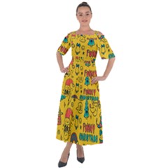 Colorful-funny-christmas-pattern Cool Ho Ho Ho Lol Shoulder Straps Boho Maxi Dress 