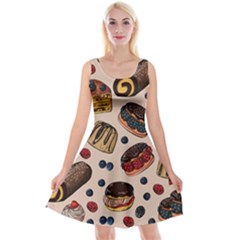 Seamless-pattern-with-sweet-cakes-berries Reversible Velvet Sleeveless Dress by Amaryn4rt