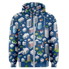 Isometric-seamless-pattern-megapolis Men s Zipper Hoodie by Amaryn4rt