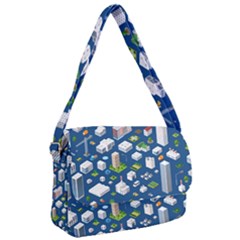 Isometric-seamless-pattern-megapolis Courier Bag by Amaryn4rt