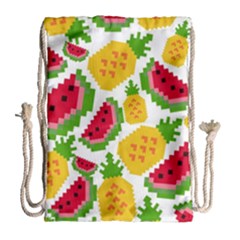 Watermelon-pattern-se-fruit-summer Drawstring Bag (large) by Amaryn4rt