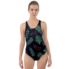 Seamless Bakery Vector Pattern Cut-out Back One Piece Swimsuit