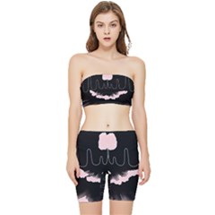 Garage Indie Arctic Monkeys Psychedelic Punk Rock Stretch Shorts And Tube Top Set by Sarkoni