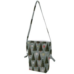 Christmas Trees Pattern Wallpaper Folding Shoulder Bag by Pakjumat