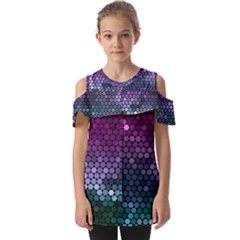 Digital Abstract Party Event Fold Over Open Sleeve Top by Pakjumat