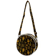 Christmas Background Crossbody Circle Bag by Pakjumat