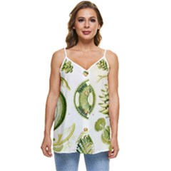 Algae Green Algae Chlorophyceae Casual Spaghetti Strap Chiffon Top