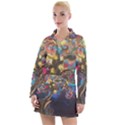 Psychedelic Tree Abstract Psicodelia Women s Long Sleeve Casual Dress View1