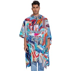 Artistic Psychedelic Art Men s Hooded Rain Ponchos by Modalart