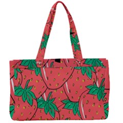 Texture Sweet Strawberry Dessert Food Summer Pattern Canvas Work Bag by Sarkoni