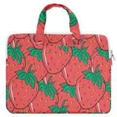 Texture Sweet Strawberry Dessert Food Summer Pattern Macbook Pro 16  Double Pocket Laptop Bag  by Sarkoni