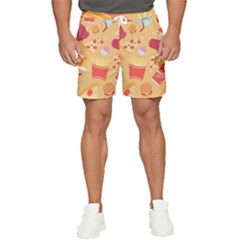 Fast Junk Food  Pizza Burger Cool Soda Pattern Men s Runner Shorts by Sarkoni