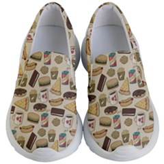 Junk Food Hipster Pattern Kids Lightweight Slip Ons by Sarkoni