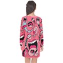 Big Mouth Worm Long Sleeve Chiffon Shift Dress  View2