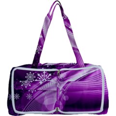 Purple Abstract Merry Christmas Xmas Pattern Multi Function Bag by Sarkoni