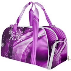 Purple Abstract Merry Christmas Xmas Pattern Burner Gym Duffel Bag by Sarkoni