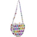 Colorful Horse Background Wallpaper Heart Shoulder Bag View2