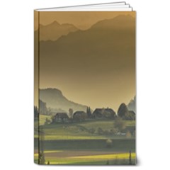 Mountains Village Trees Hills 8  X 10  Softcover Notebook