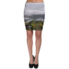 Residential Paddy Field Step Cloud Bodycon Skirt by Sarkoni