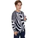 Animal Cute Pattern Art Zebra Kids  Crewneck Sweatshirt View3