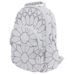 Roses Stained Glass Rounded Multi Pocket Backpack