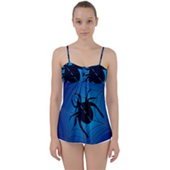 Spider On Web Babydoll Tankini Top by Amaryn4rt