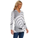 Spiral Eddy Route Symbol Bent Long Sleeve Drawstring Hooded Top View3