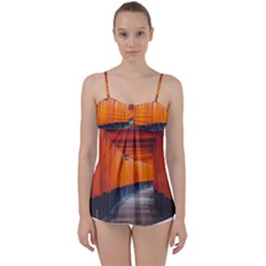 Architecture Art Bright Color Babydoll Tankini Top by Amaryn4rt